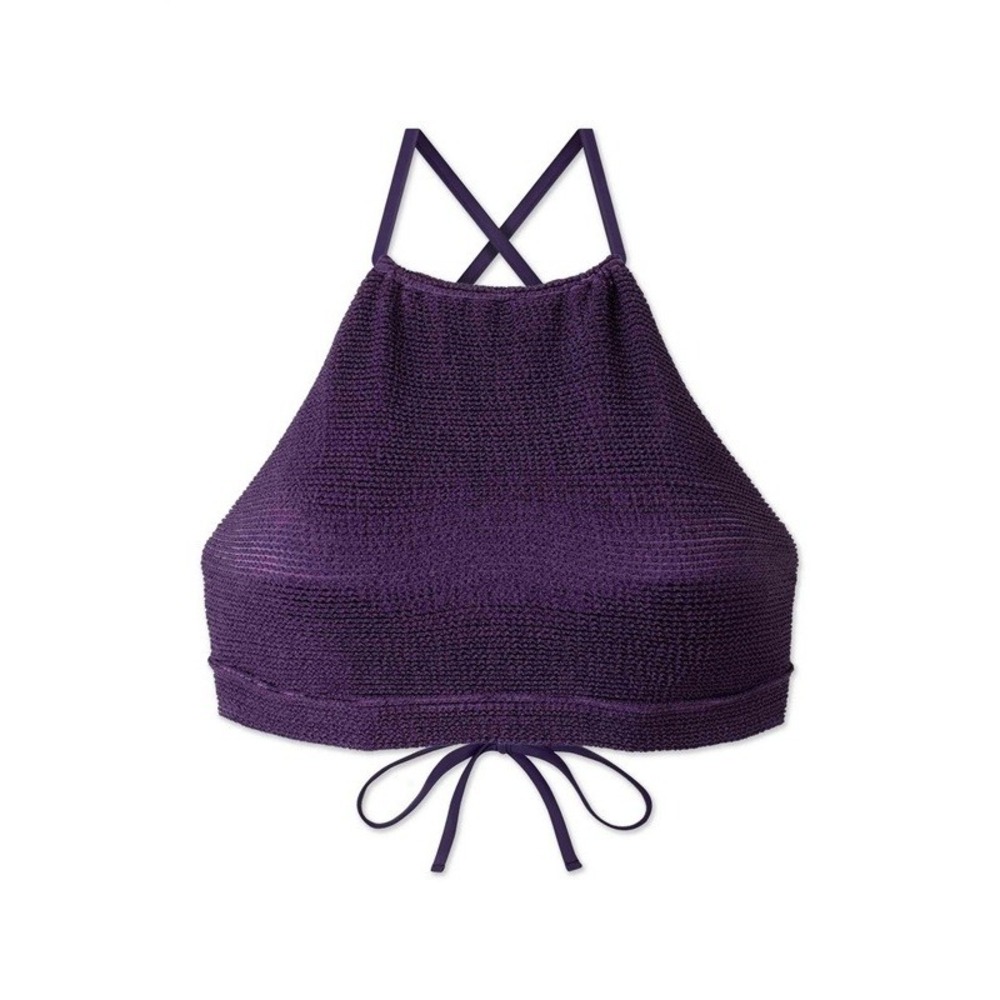 NWT Wet LA M Honu Marina Top Classic Bikini Top Eggplant Purple 128472